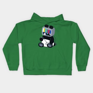 TV Head Panda by Yuuki G Kids Hoodie